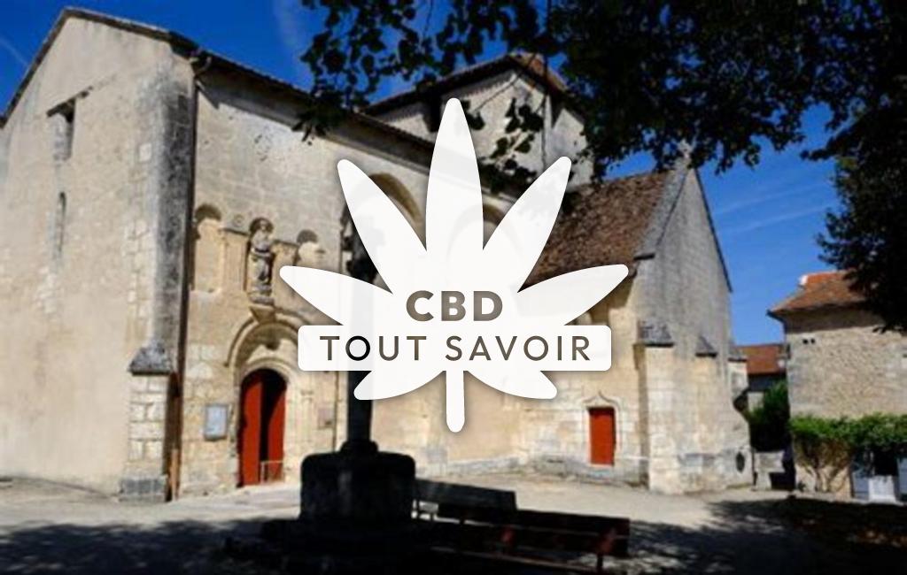 Village à La-Chapelle-Faucher avec feuille Cannabis CBD