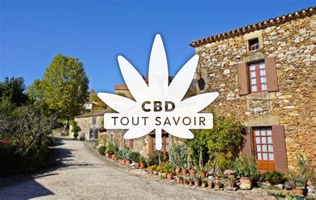 Village à Biron avec feuille Cannabis CBD
