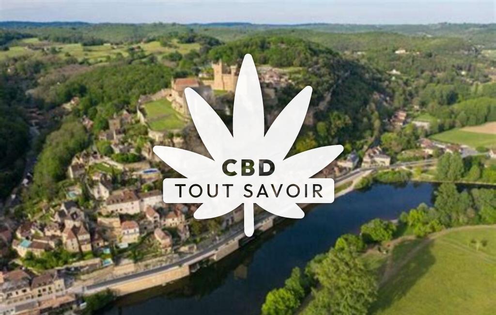 Village à Lolme avec feuille Cannabis CBD