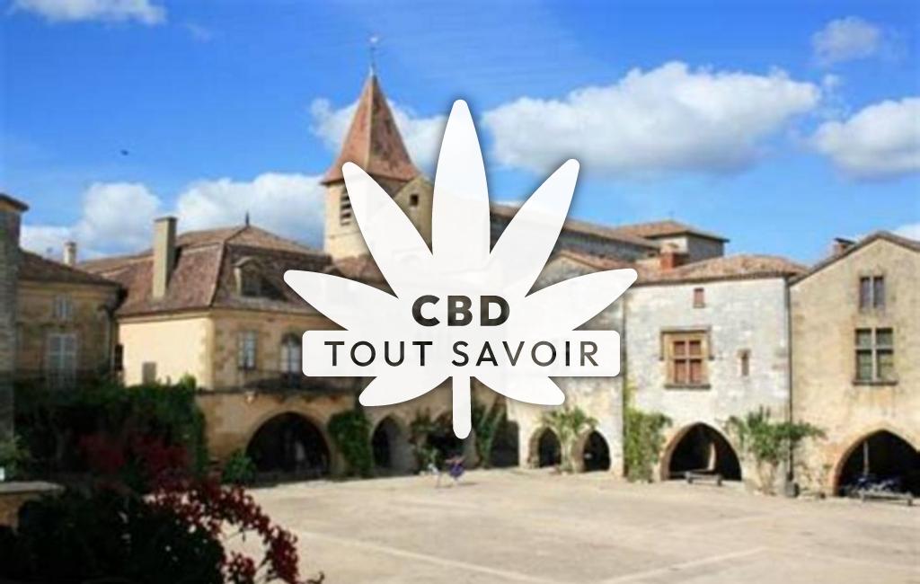 Village à Marsales avec feuille Cannabis CBD