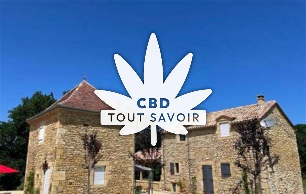 Village à Soulaures avec feuille Cannabis CBD