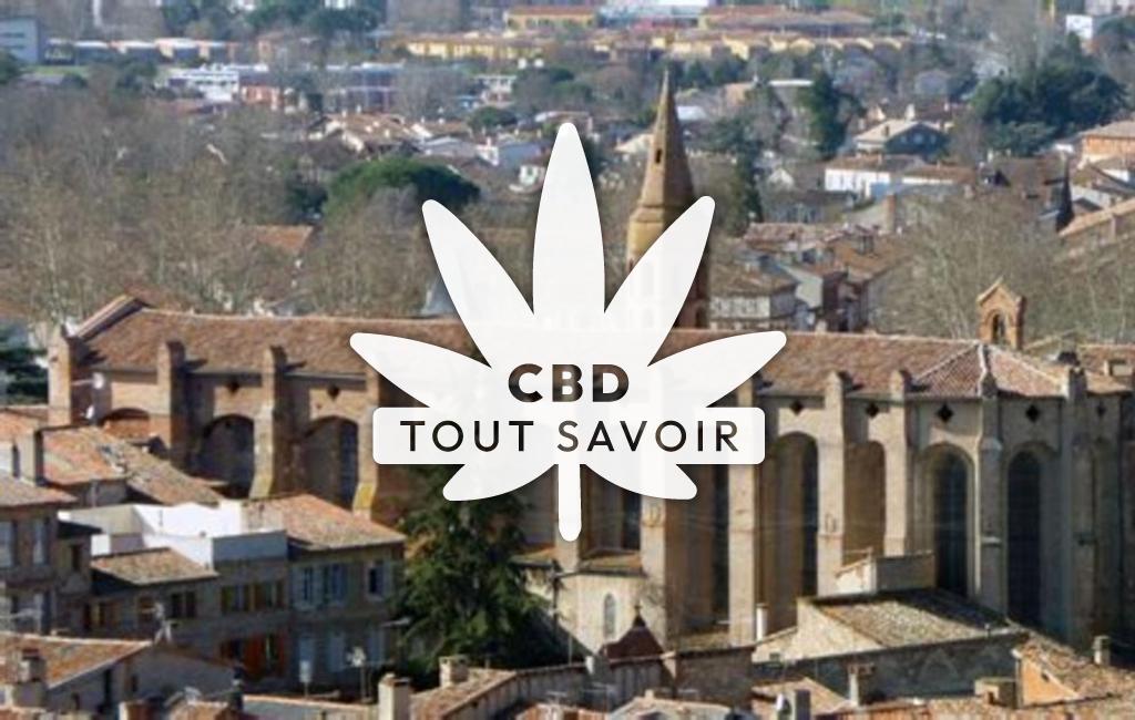 Village à Lavaur avec feuille Cannabis CBD