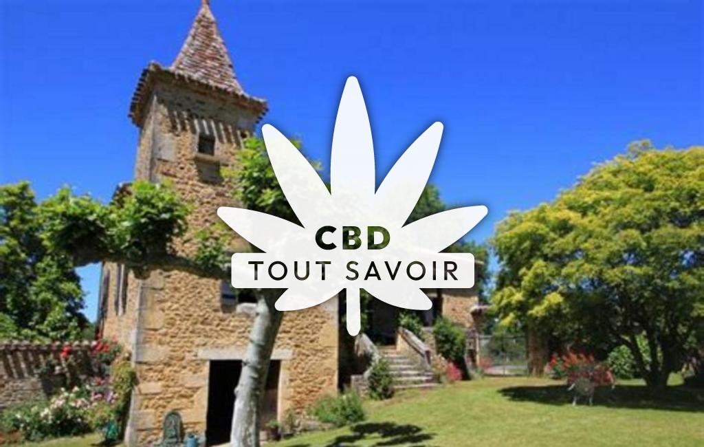 Village à Loubejac avec feuille Cannabis CBD