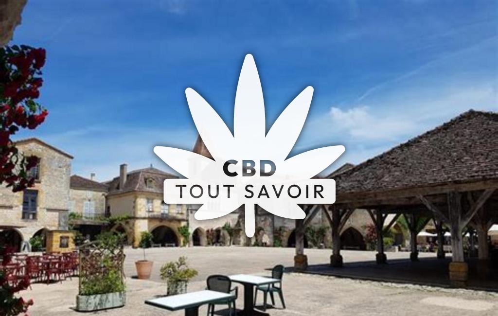 Village à Mazeyrolles avec feuille Cannabis CBD