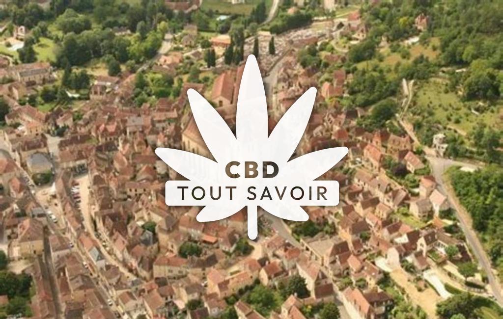 Village à Monmadales avec feuille Cannabis CBD