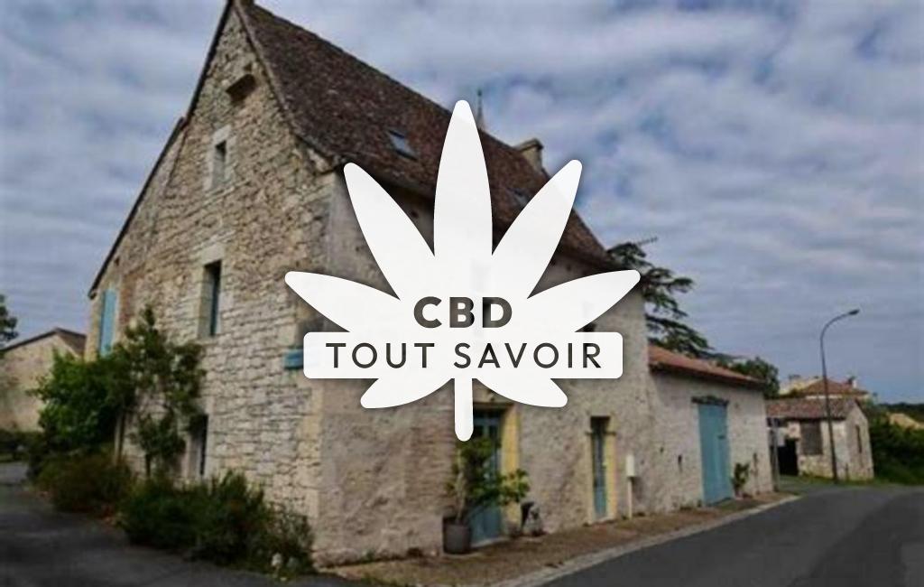 Village à Saint-Leon-D'Issigeac avec feuille Cannabis CBD