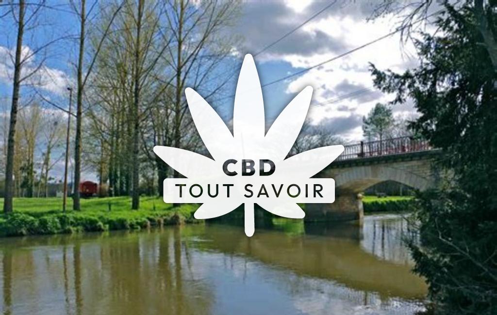 Village à Comberanche-Et-Epeluche avec feuille Cannabis CBD
