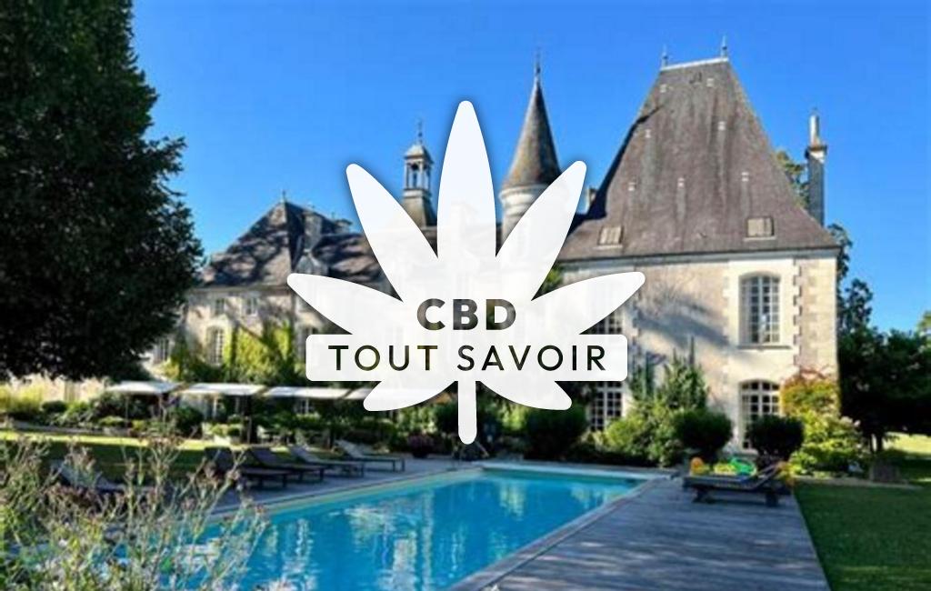 Village à Petit-Bersac avec feuille Cannabis CBD