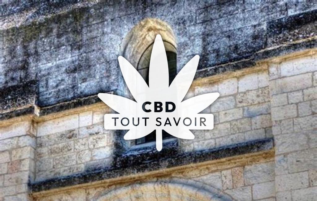 Village à Vanxains avec feuille Cannabis CBD
