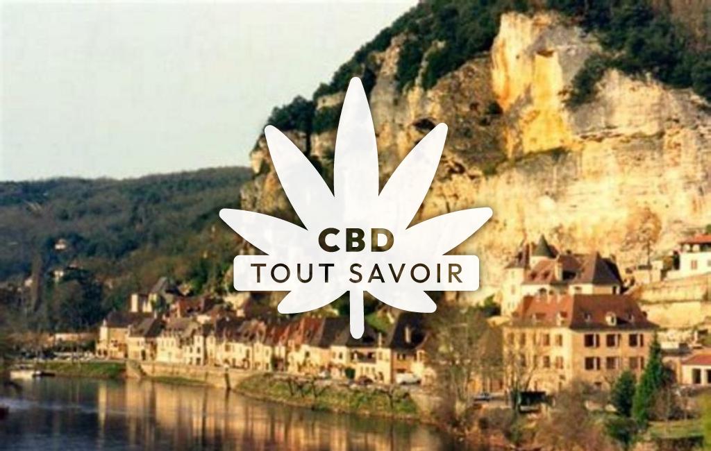 Village à Les-Eyzies avec feuille Cannabis CBD