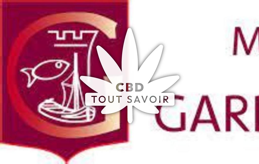 Village à Gardonne avec feuille Cannabis CBD