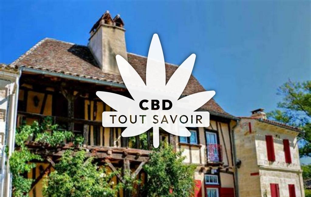 Village à Montpon-MeneSainterol avec feuille Cannabis CBD
