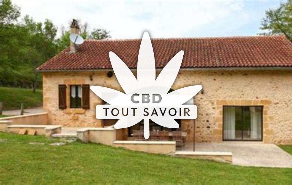 Village à Moulin-Neuf avec feuille Cannabis CBD