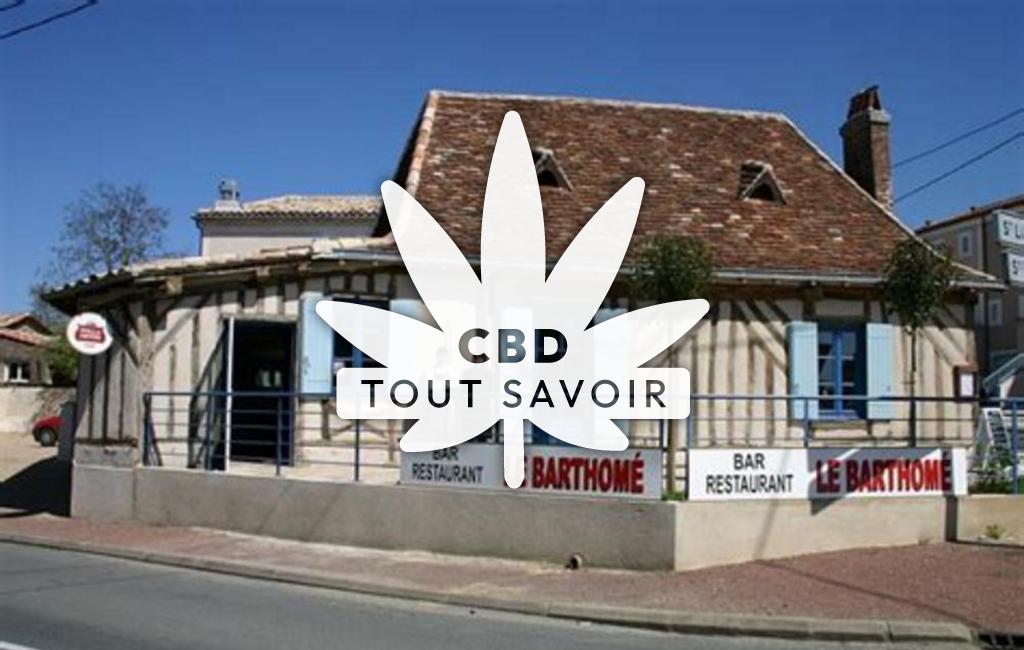 Village à Saint-Barthelemy-de-Bellegarde avec feuille Cannabis CBD