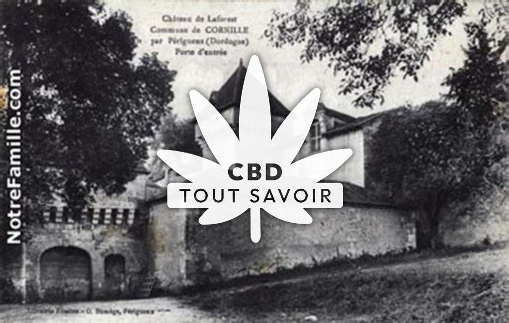 Village à Cornille avec feuille Cannabis CBD