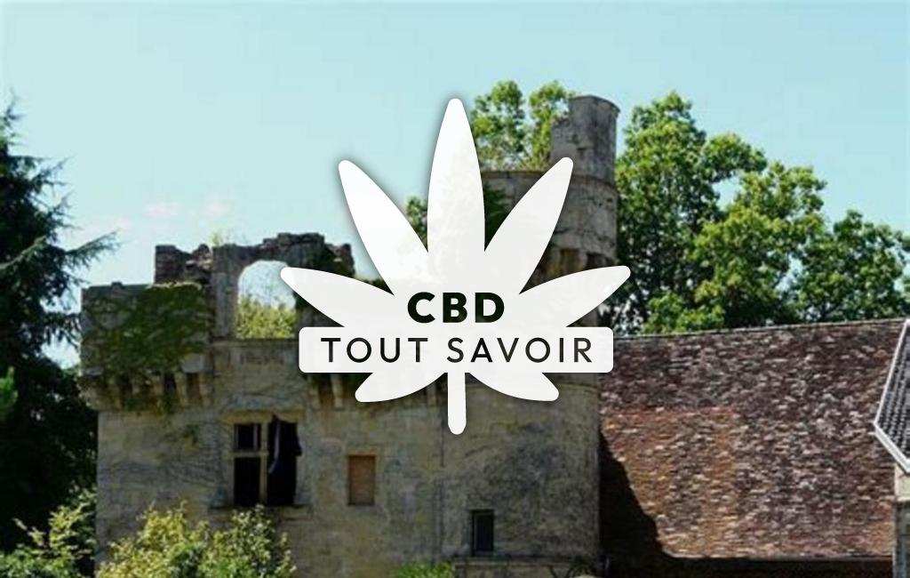 Village à Nanthiat avec feuille Cannabis CBD