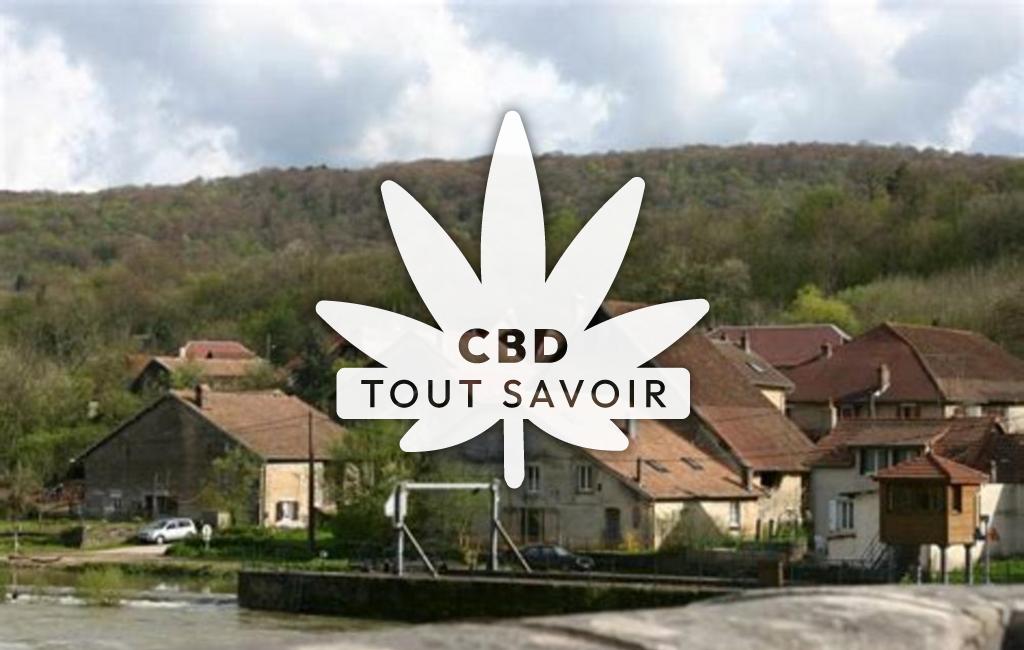 Village à Hyevre-Magny avec feuille Cannabis CBD