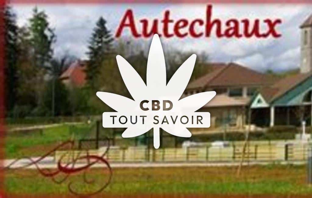 Village à Autechaux avec feuille Cannabis CBD