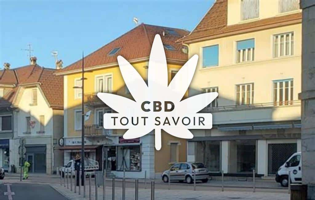 Village à Maiche avec feuille Cannabis CBD