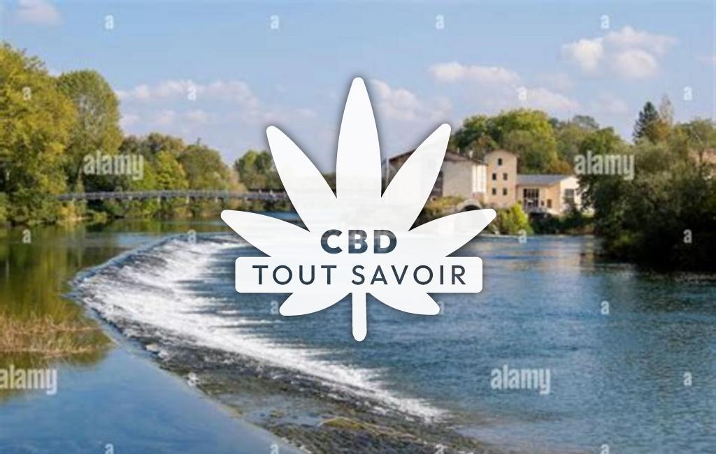 Village à Les-Ecorces avec feuille Cannabis CBD