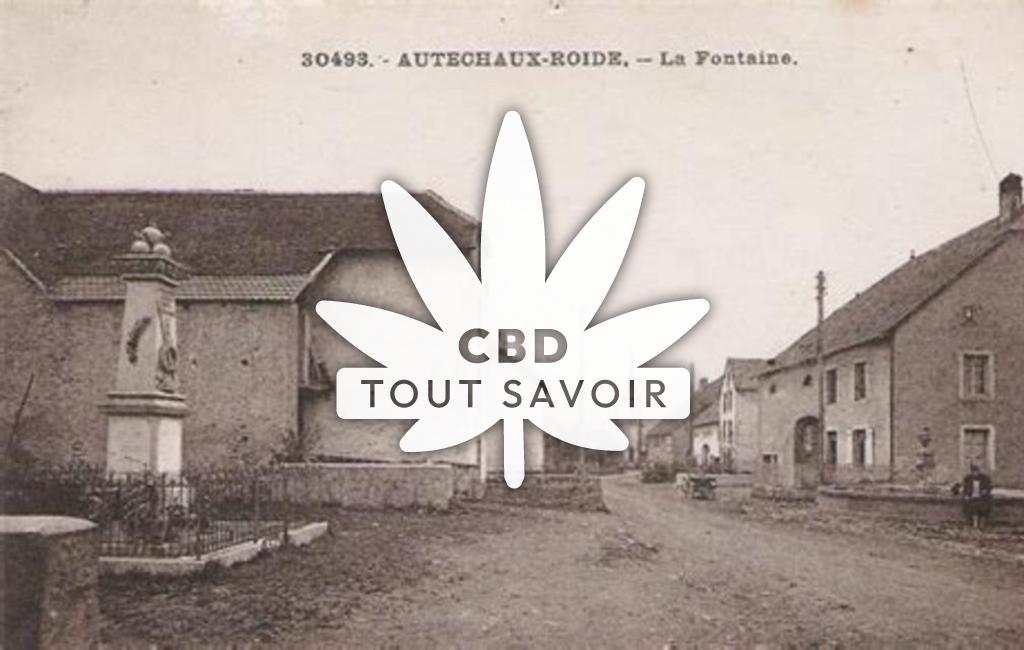 Village à Autechaux-Roide avec feuille Cannabis CBD