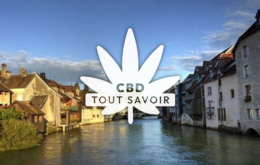 Village à Malpas avec feuille Cannabis CBD