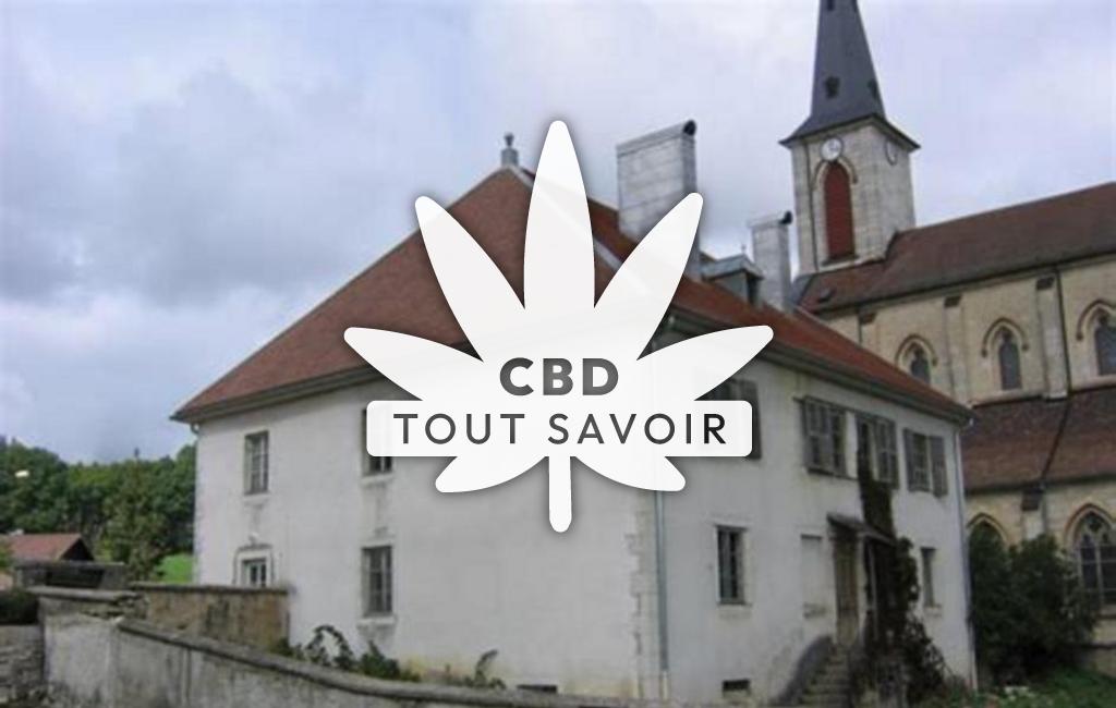 Village à Remoray-Boujeons avec feuille Cannabis CBD