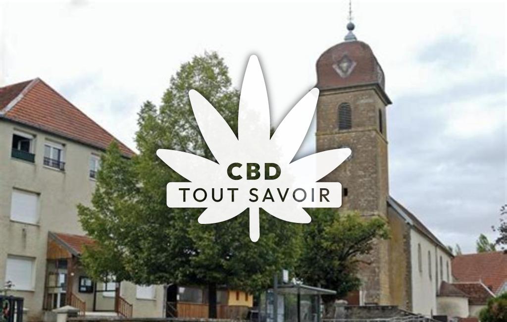 Village à Audeux avec feuille Cannabis CBD