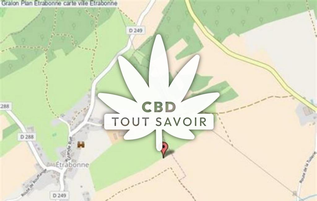 Village à Etrabonne avec feuille Cannabis CBD