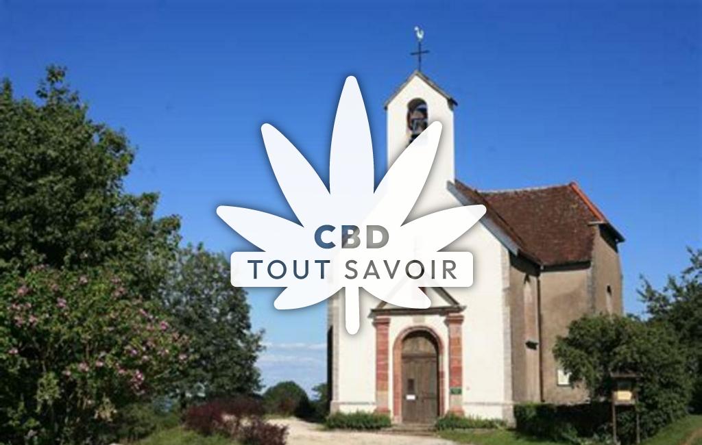 Village à Le-Moutherot avec feuille Cannabis CBD