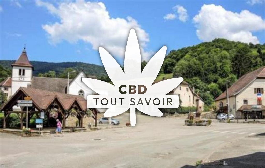 Village à Glere avec feuille Cannabis CBD