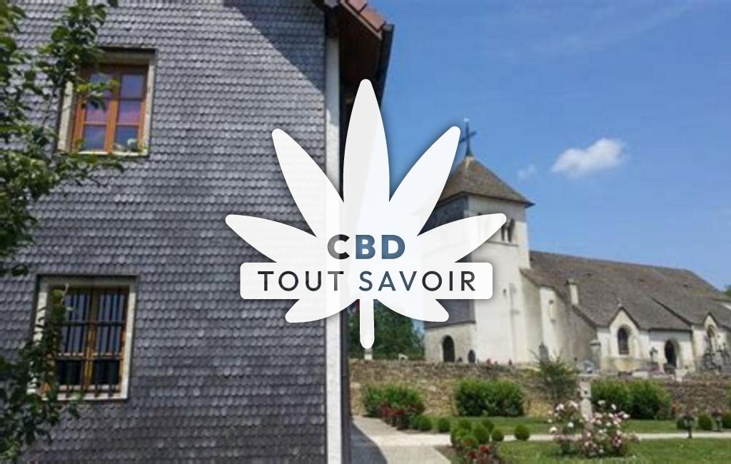 Village à Les-Terres-de-Chaux avec feuille Cannabis CBD