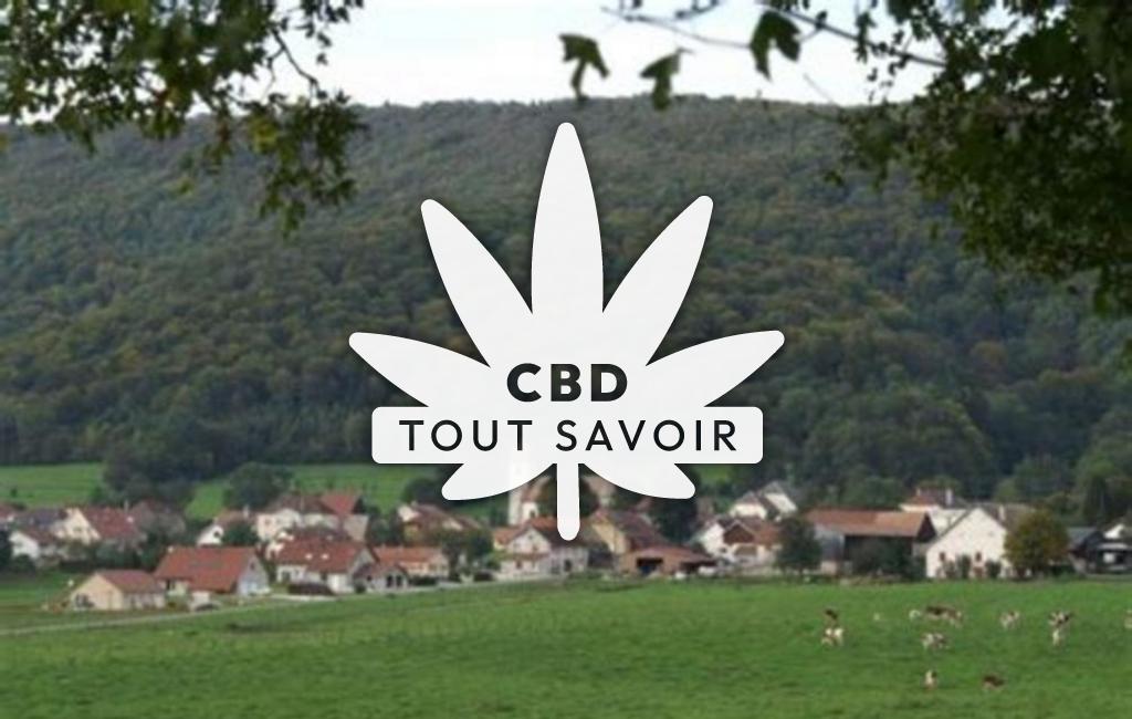Village à Valonne avec feuille Cannabis CBD