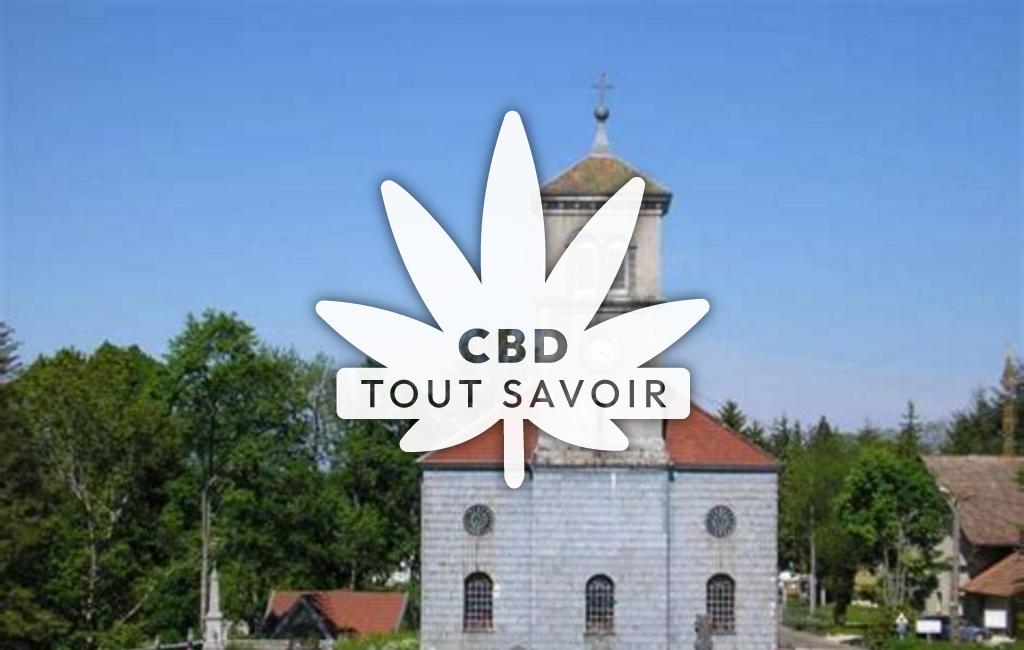 Village à Grand-Combe-des-Bois avec feuille Cannabis CBD