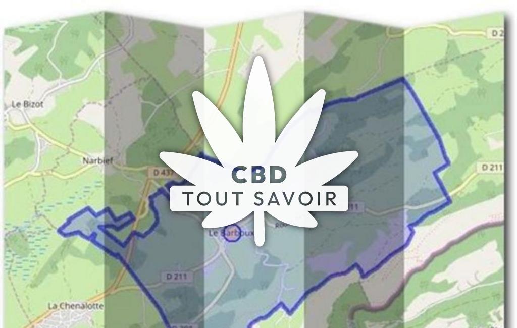 Village à Le-Barboux avec feuille Cannabis CBD