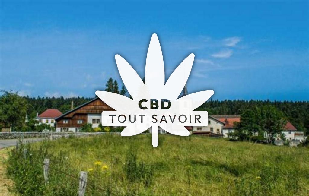 Village à Le-Bizot avec feuille Cannabis CBD