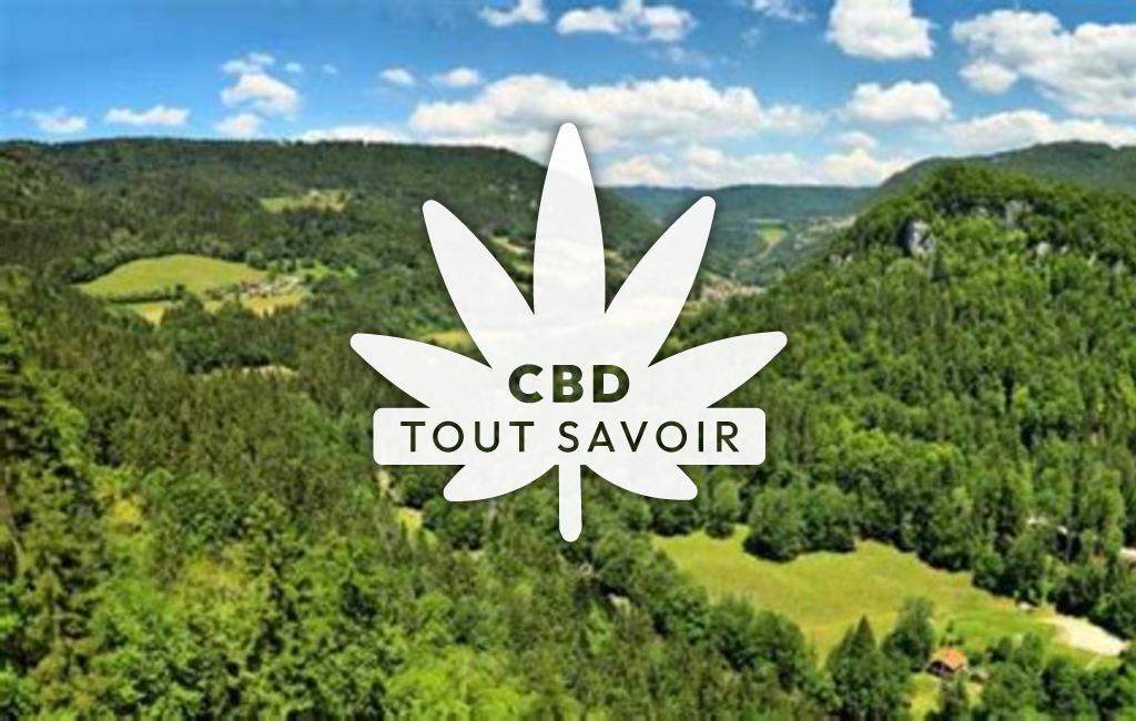 Village à Les-Fontenelles avec feuille Cannabis CBD