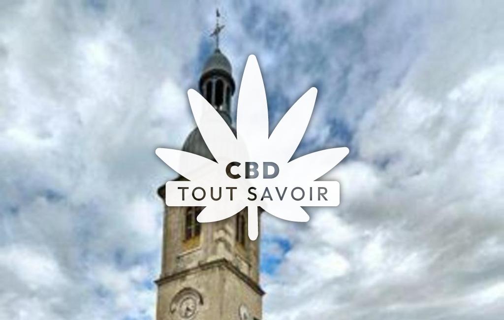 Village à Mont-de-Laval avec feuille Cannabis CBD