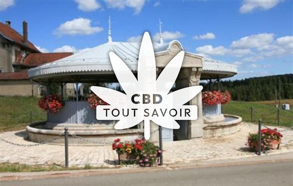 Village à Narbief avec feuille Cannabis CBD