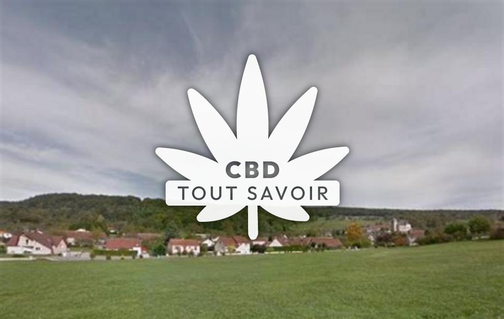 Village à Amagney avec feuille Cannabis CBD