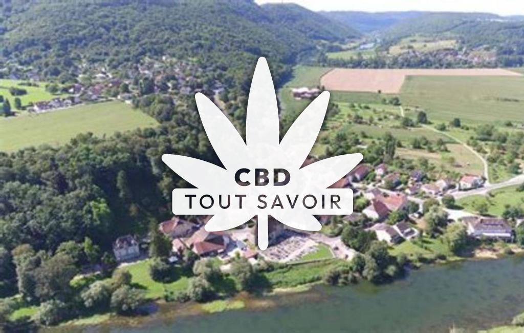 Village à Chaleze avec feuille Cannabis CBD
