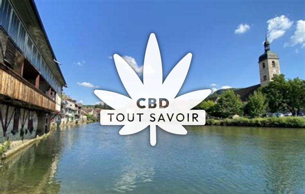 Village à Dasle avec feuille Cannabis CBD