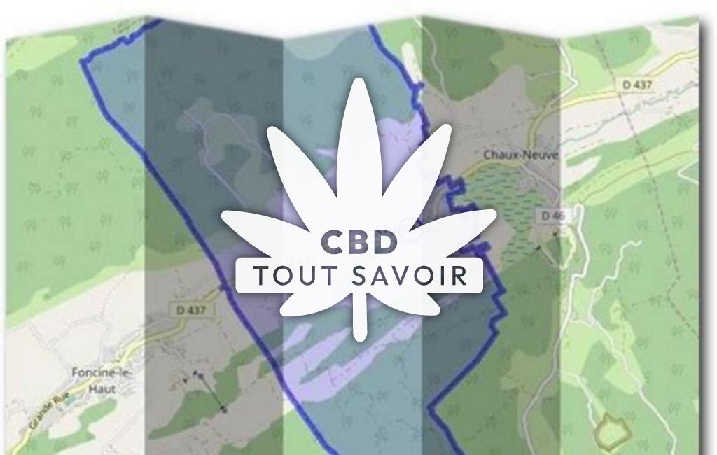 Village à Chatelblanc avec feuille Cannabis CBD