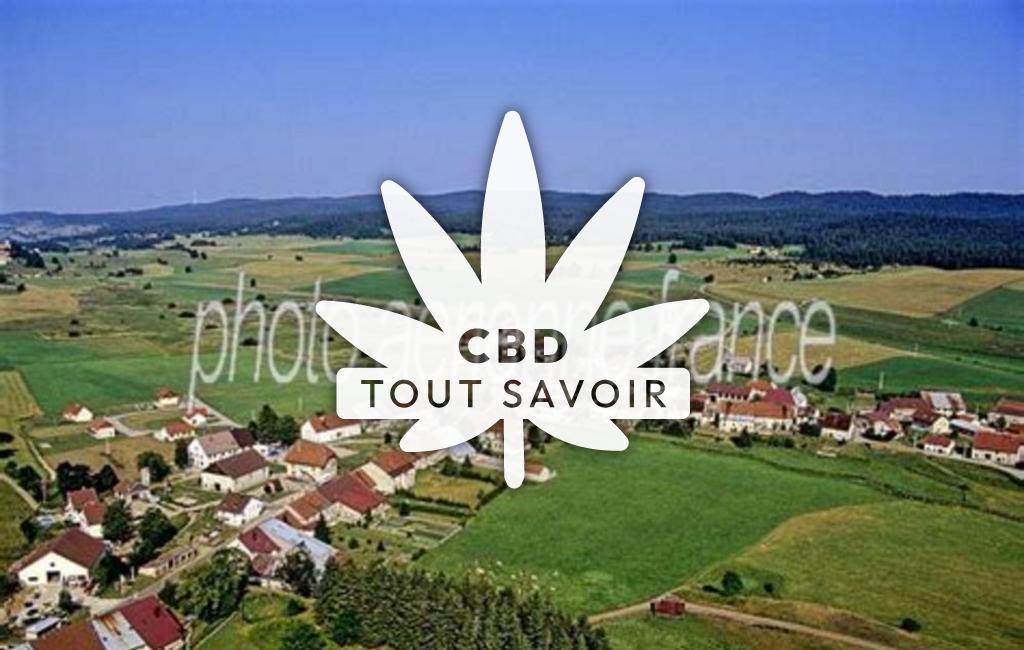 Village à Chaux-Neuve avec feuille Cannabis CBD