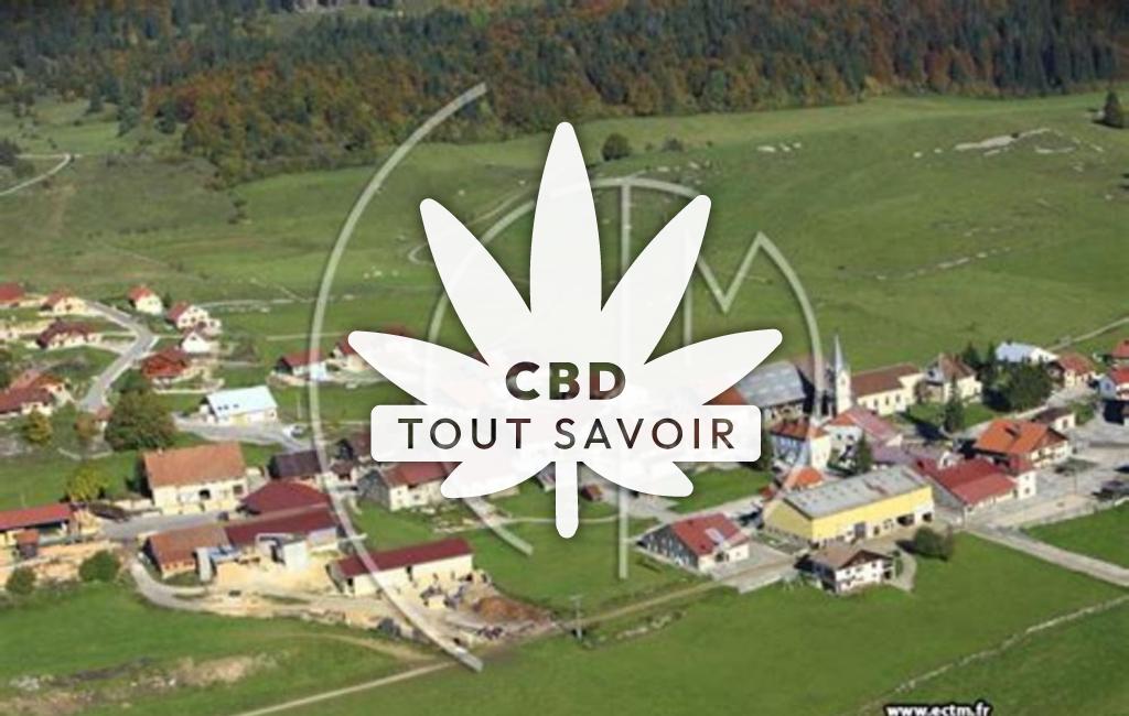 Village à Les-Pontets avec feuille Cannabis CBD