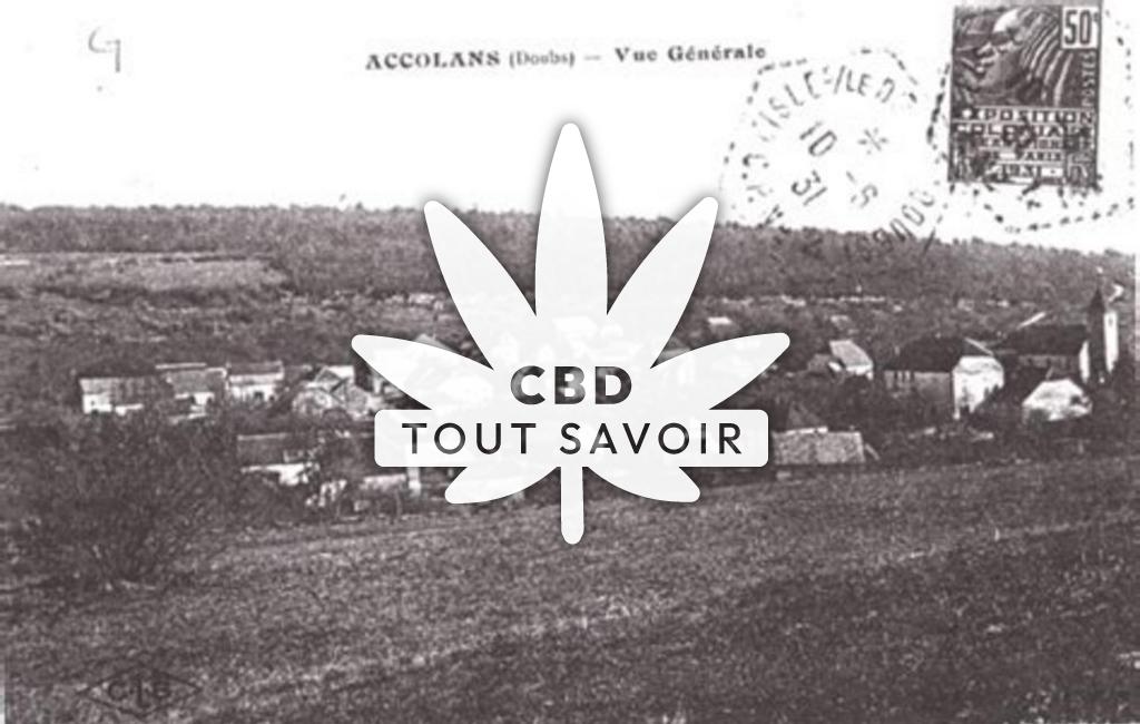 Village à Accolans avec feuille Cannabis CBD