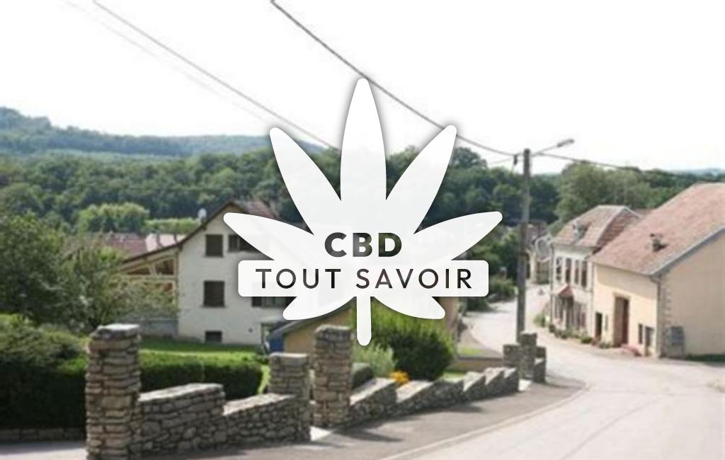 Village à Faimbe avec feuille Cannabis CBD