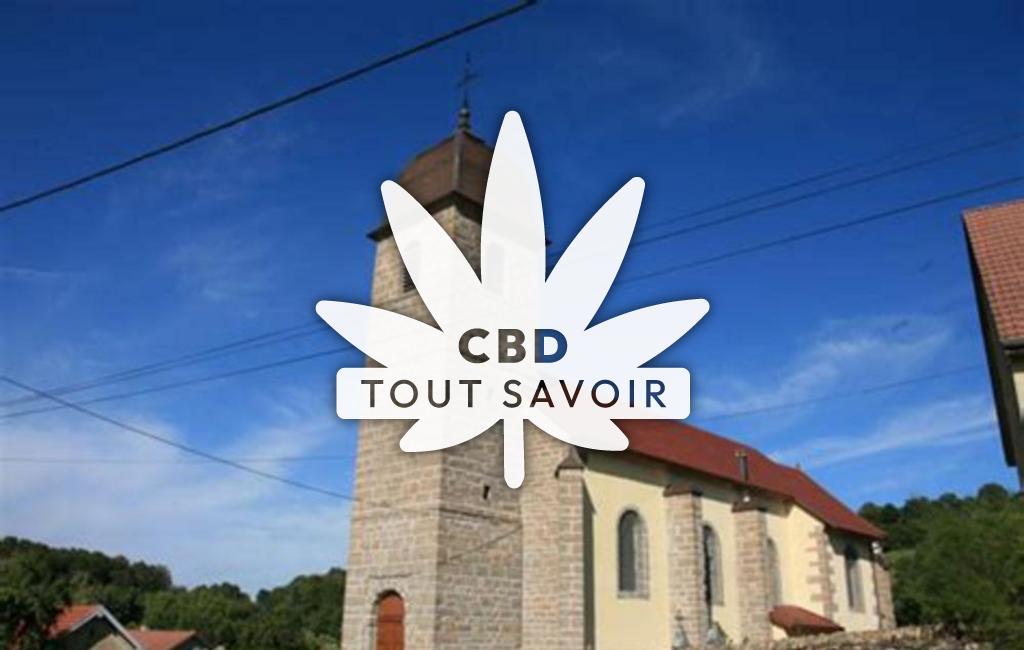 Village à Lanthenans avec feuille Cannabis CBD