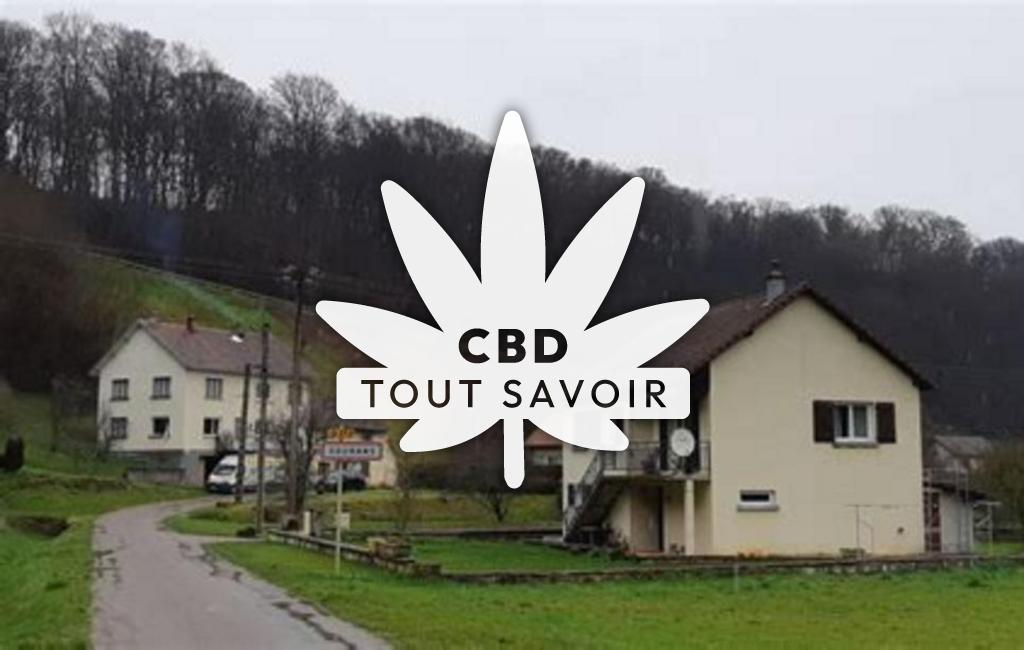 Village à Sourans avec feuille Cannabis CBD