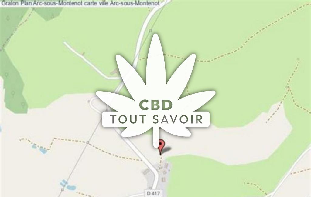 Village à Arc-sous-Montenot avec feuille Cannabis CBD